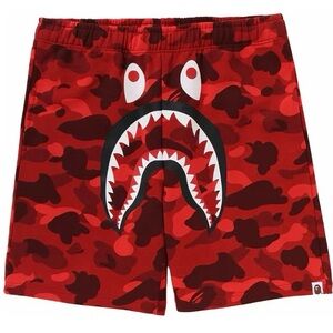 Red Camo Shark Face Shorts